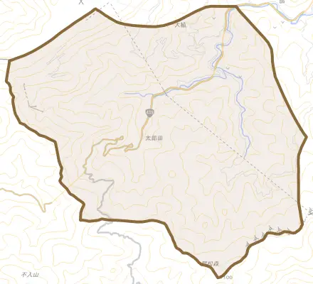 大植とその周辺の地図。町の範囲を重ねている