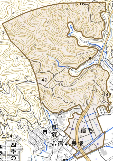 宿毛とその周辺の地図。町の範囲を重ねている