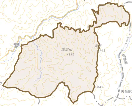 東大塚町とその周辺の地図。町の範囲を重ねている