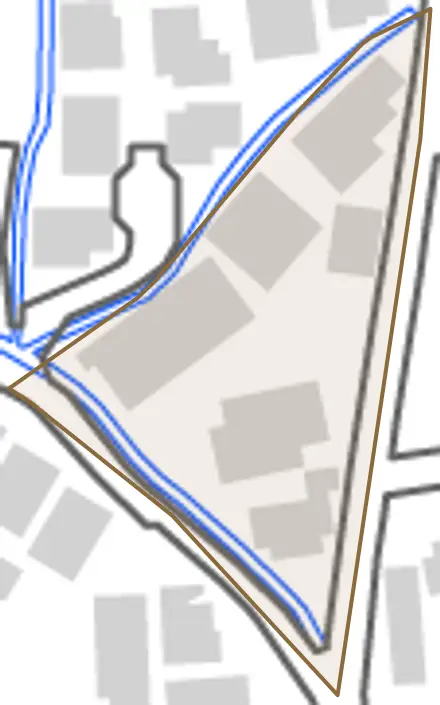 画図町大字下江津とその周辺の地図。町の範囲を重ねている