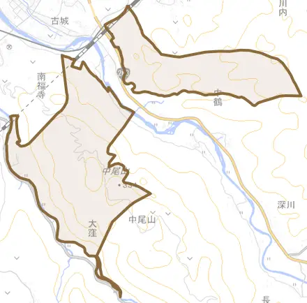 長野とその周辺の地図。町の範囲を重ねている