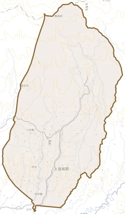 御所とその周辺の地図。町の範囲を重ねている