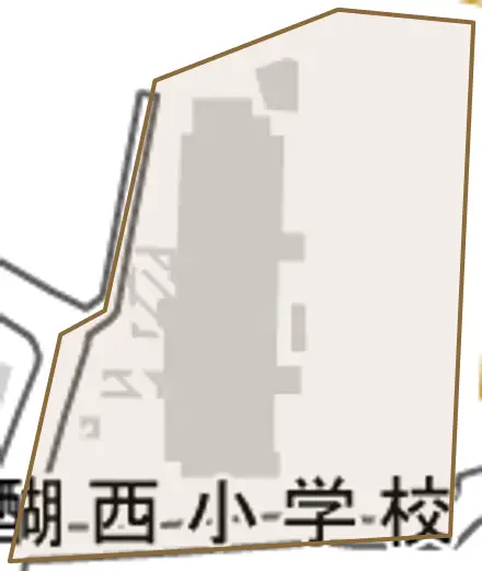 醍醐平松町とその周辺の地図。町の範囲を重ねている