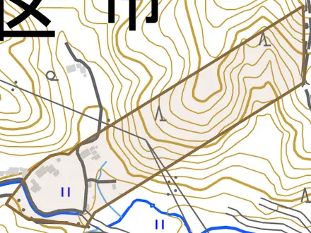 醍醐二ノ切町とその周辺の地図。町の範囲を重ねている