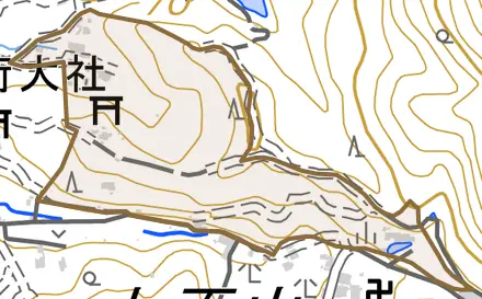 深草笹山町とその周辺の地図。町の範囲を重ねている