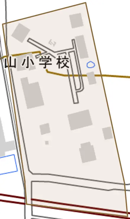 桃山町板倉周防とその周辺の地図。町の範囲を重ねている