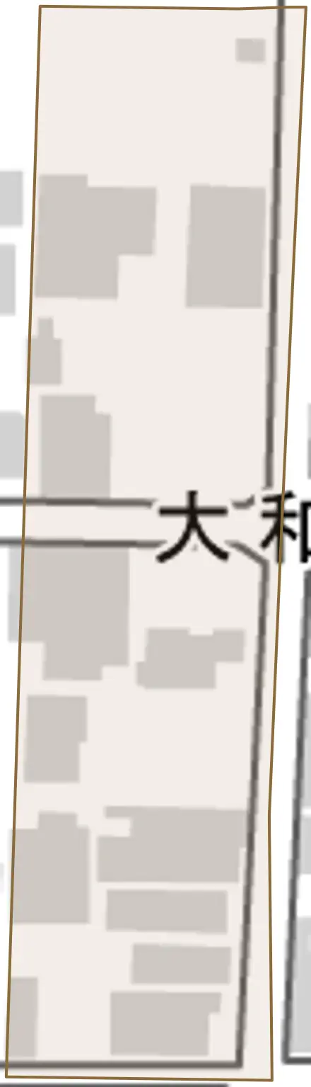 大和町とその周辺の地図。町の範囲を重ねている