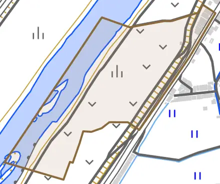 横大路中ノ島町とその周辺の地図。町の範囲を重ねている