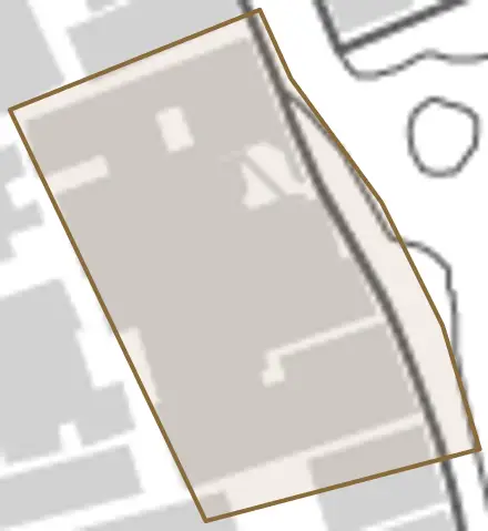後藤町とその周辺の地図。町の範囲を重ねている