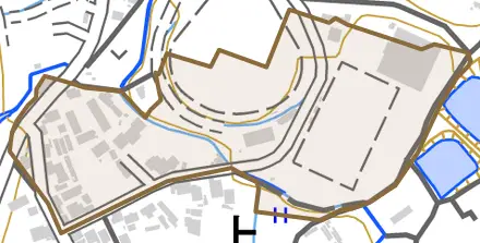 上賀茂柊谷町とその周辺の地図。町の範囲を重ねている