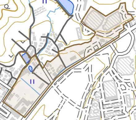 上賀茂壱町口町とその周辺の地図。町の範囲を重ねている