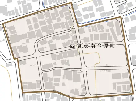 西賀茂南今原町とその周辺の地図。町の範囲を重ねている