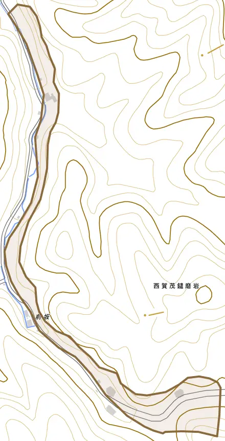 西賀茂西氷室町とその周辺の地図。町の範囲を重ねている