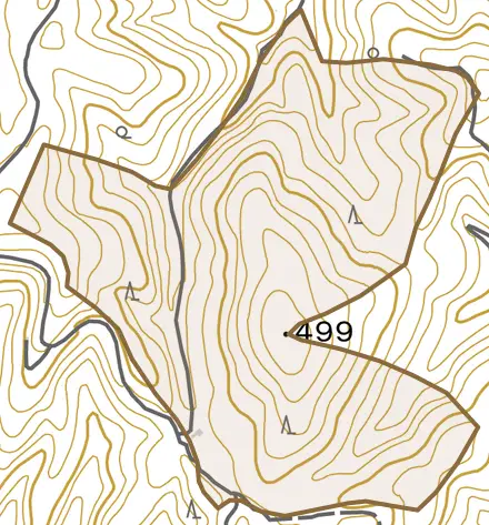 鷹峯大日町とその周辺の地図。町の範囲を重ねている