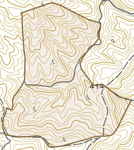 西賀茂尾横とその周辺の地図。町の範囲を重ねている