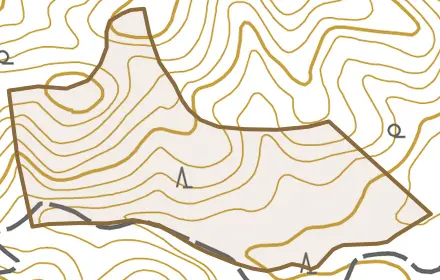 西賀茂西萩原とその周辺の地図。町の範囲を重ねている