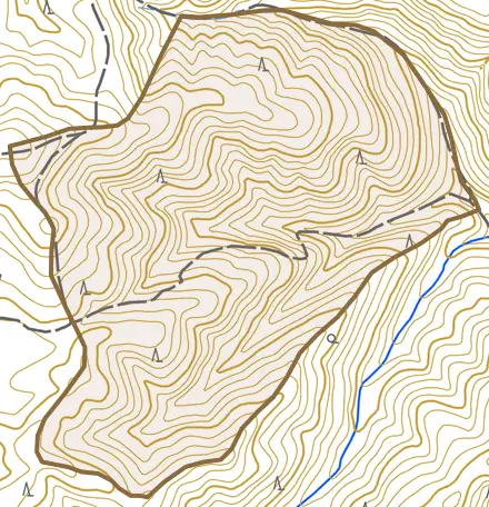 西賀茂傍示ケ尾とその周辺の地図。町の範囲を重ねている