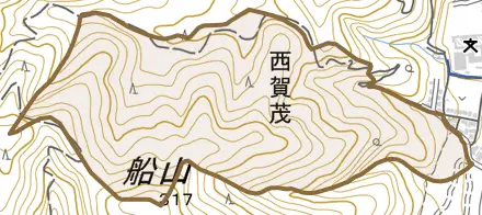西賀茂妙見堂とその周辺の地図。町の範囲を重ねている