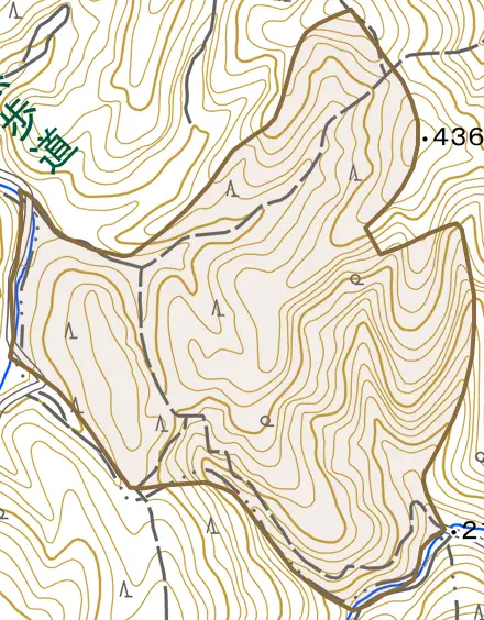 鷹峯堀越町とその周辺の地図。町の範囲を重ねている