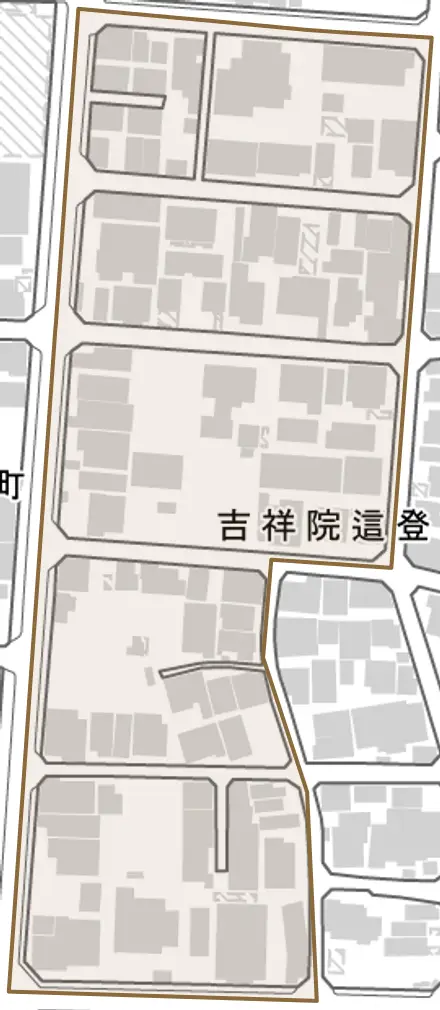 吉祥院這登東町とその周辺の地図。町の範囲を重ねている