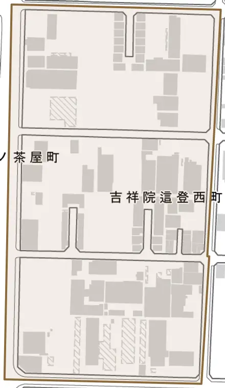 吉祥院這登西町とその周辺の地図。町の範囲を重ねている