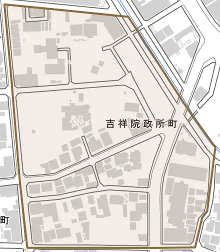 吉祥院政所町とその周辺の地図。町の範囲を重ねている