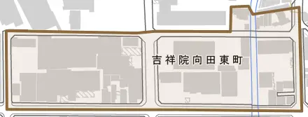 吉祥院向田東町とその周辺の地図。町の範囲を重ねている