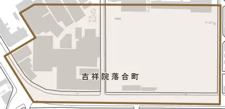 吉祥院落合町とその周辺の地図。町の範囲を重ねている