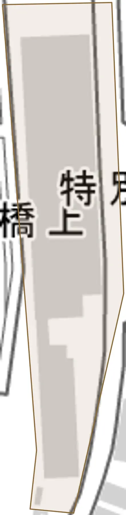 吉祥院石原橋上とその周辺の地図。町の範囲を重ねている
