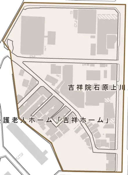 吉祥院石原上川原町とその周辺の地図。町の範囲を重ねている