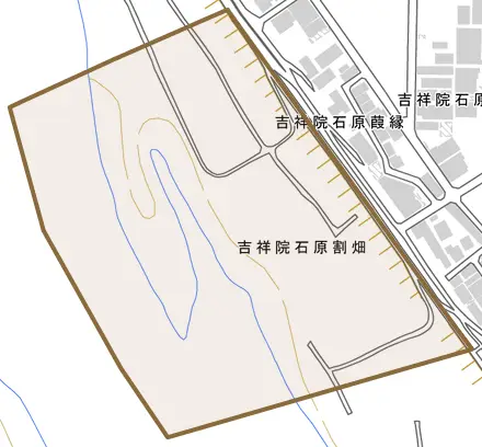 吉祥院石原割畑とその周辺の地図。町の範囲を重ねている