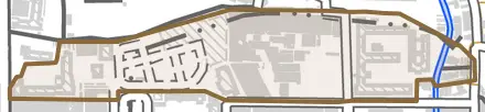 吉祥院西ノ庄向田町とその周辺の地図。町の範囲を重ねている