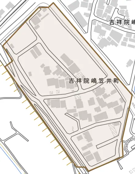 吉祥院嶋笠井町とその周辺の地図。町の範囲を重ねている