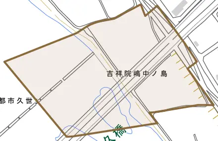 吉祥院嶋中ノ島とその周辺の地図。町の範囲を重ねている