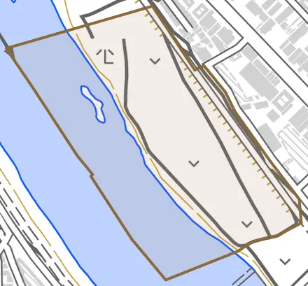 吉祥院嶋堤外とその周辺の地図。町の範囲を重ねている