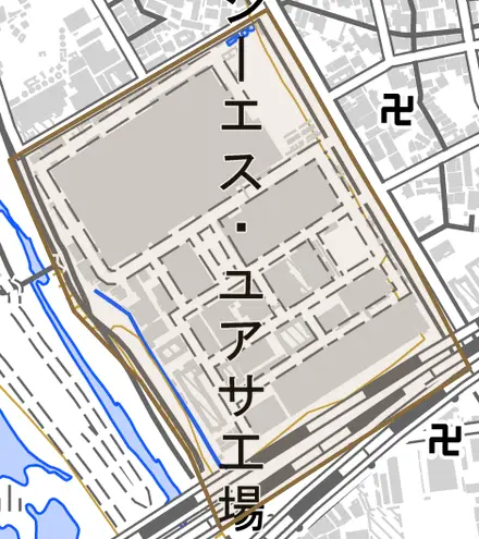 吉祥院新田参ノ段町とその周辺の地図。町の範囲を重ねている
