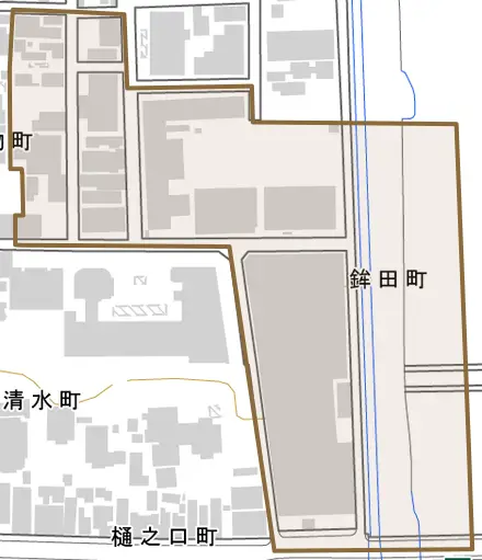 鉾田町とその周辺の地図。町の範囲を重ねている