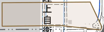 下津林津森とその周辺の地図。町の範囲を重ねている