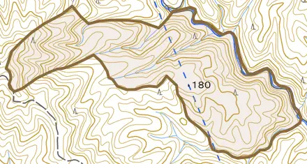 下山田上園尾町とその周辺の地図。町の範囲を重ねている