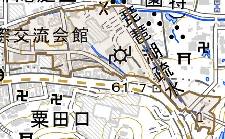 粟田口鳥居町とその周辺の地図。町の範囲を重ねている