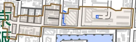 東竹屋町とその周辺の地図。町の範囲を重ねている