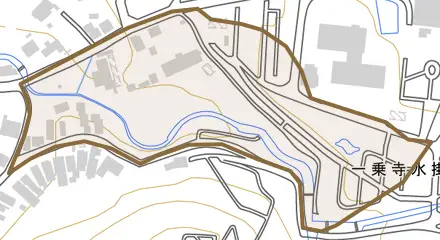 一乗寺水掛町とその周辺の地図。町の範囲を重ねている