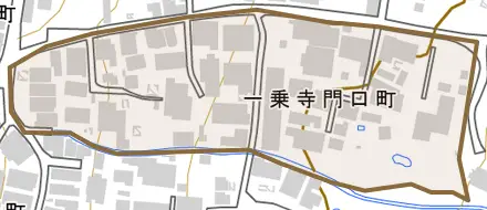 一乗寺門口町とその周辺の地図。町の範囲を重ねている