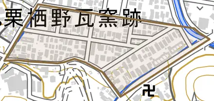 岩倉南池田町とその周辺の地図。町の範囲を重ねている