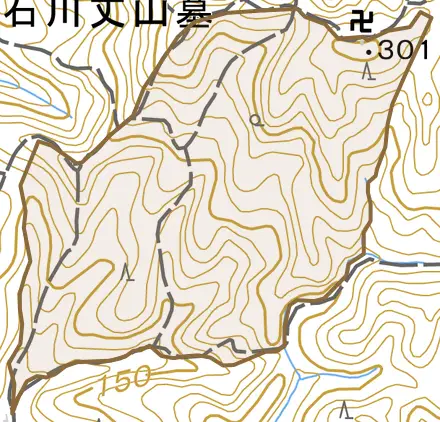 北白川清沢口町とその周辺の地図。町の範囲を重ねている