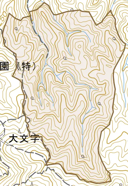 浄土寺打越町とその周辺の地図。町の範囲を重ねている