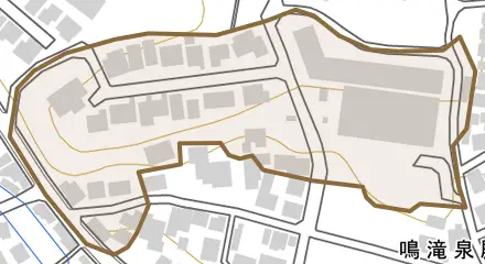鳴滝宇多野谷とその周辺の地図。町の範囲を重ねている