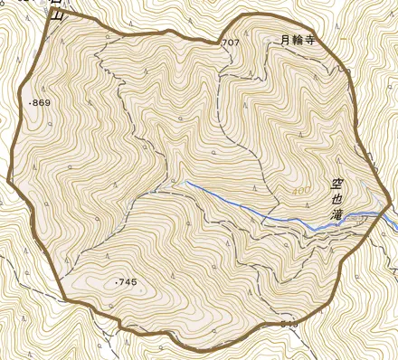 嵯峨清滝月ノ輪町とその周辺の地図。町の範囲を重ねている