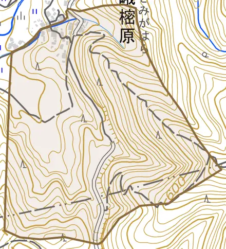 嵯峨樒原稲荷元町とその周辺の地図。町の範囲を重ねている