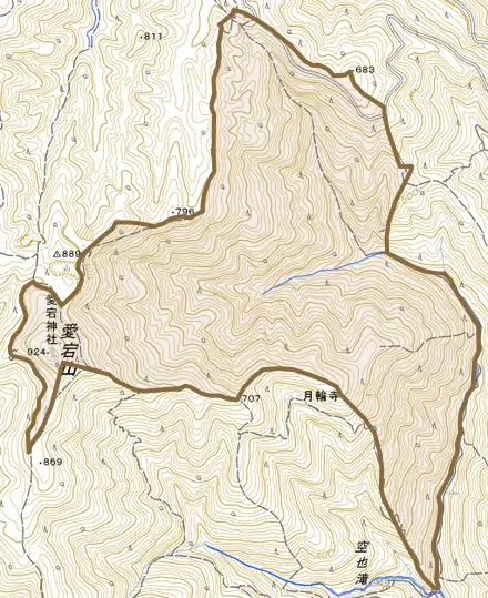 嵯峨清滝北谷町とその周辺の地図。町の範囲を重ねている